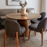 Havana Linen Upholstered Dining Chair with Solid Wood Legs (Set of 8)