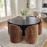 Doris Rolling Upholstered Dining Chair With Castors (Set of 6)