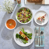 Gibson Home Gracious Dining 16-Piece Double Bowl Porcelain Dinnerware Set