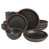 Gibson Elite Lagos 16-Piece Double Bowl Terracotta Dinnerware Set