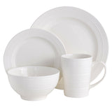 Gibson Home Amelia Court 16-Piece Fine Ceramic Dinnerware Set - White