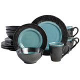 Gibson Elite Dragonstone 16-Piece Reactive Stoneware Dinnerware Set