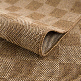 Kuval Checkered Brown Outdoor Rug