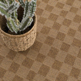 Kuval Checkered Brown Outdoor Rug