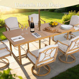 Arcadia 6 Person Patio Aluminum Rectangular Dining Set