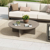 Sereno Outdoor Aluminum Sofa Set With Swivel Chairs and Round Coffee Table