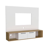 Vance 56" Wide Floating Entertainment Center with Two Cabinets, Four Open Shelves, Wall-Mounted TV Console with Cable Management, Modern Floating Media Unit for Living Room Organization
