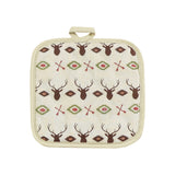 Aztec Multi Deer Printed Pot Holder, Set of 10