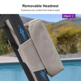 PURPLE LEAF Textilene Replacement Headrest Pillow for Chaise Lounge