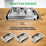 Food Warming Tray / Buffet Server / Hot Plate Warmer