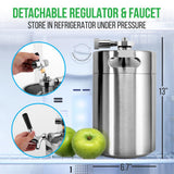 Homebrew Double Wall Mini Keg Beer Dispenser - 128 Oz. Double Wall Mini Keg With Cap Spear, Metal Tap Co2 Aluminum Regulator System