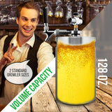 Homebrew Double Wall Mini Keg Beer Dispenser - 128 Oz. Double Wall Mini Keg With Cap Spear, Metal Tap Co2 Aluminum Regulator System