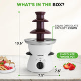Electric Chocolate Fondue Pot - Countertop Chocolate Fondue Maker Fountain Chocolate Melter With 3-Tiers