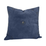 Western Suede Antique Silver Concho & Studded Pillow