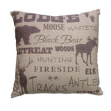 Lodge Text Collage Decorative Throw Pillow