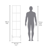 TUHOME Hagi 71-Inch Tall Linen Cabinet with Four-Tier Adjustable Shelves, Shaker-Style Double Door Design and Slim Space-Saving Profile, Modern Vertical Storage Solution for Bathrooms, Hallways or Multipurpose Home Areas