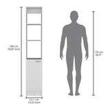 Parks Linen Bathroom Storage Cabinet with One Door and Six Shelves, Tall Freestanding Organizer for Bathroom, Living Room or Kitchen, Multi-Purpose Slim Storage Tower for Towels, Toiletries, Pantry Items and Household Organization