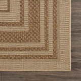 Isoko Bordered Faux Jute Outdoor Rug