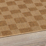 Kuval Checkered Brown Outdoor Rug