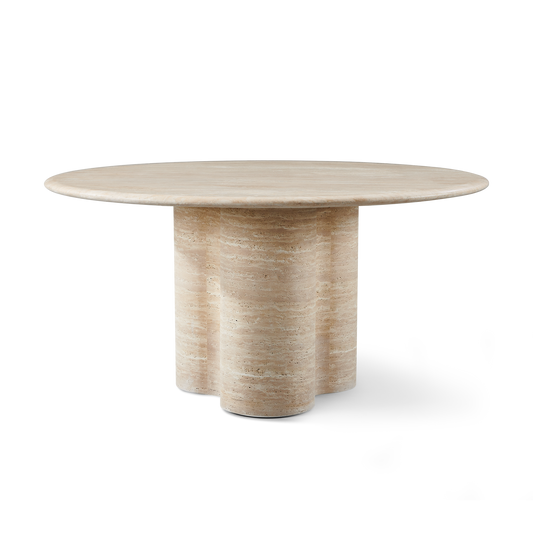 Porto Travertine Round Dining Table 60"