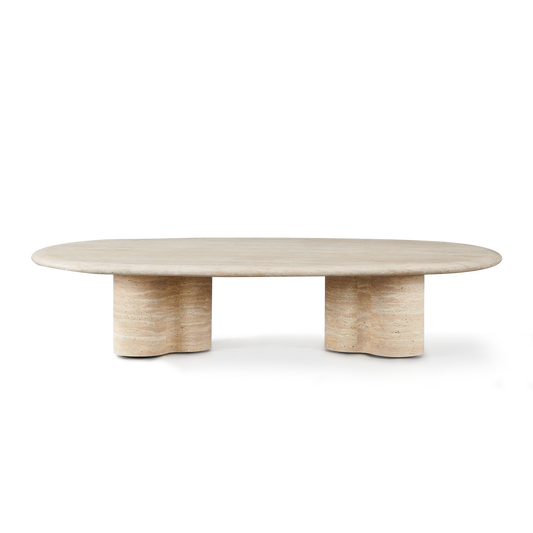 Porto Travertine Pill Coffee Table