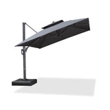 PURPLE LEAF Outdoor Patio Umbrella with Base, Cantilever Umbrellas for Garden, Grey