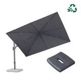 PURPLE LEAF UV Resistant Patio Umbrella with Base, Left-Right Tilt & 360° Swivel