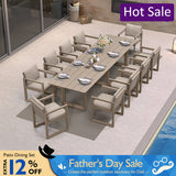 PURPLE LEAF Caesar Outdoor Dining Set Aluminum Luxury Patio Furniture Table and Chairs Set with Olifen Removable Thick Cushion and Pillow Patio Dining Sets for Garden Deck