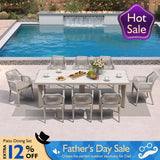 PURPLE LEAF Outdoor Dining Set with Sunbrella Cushions wicker patio table set for Kitchen Deck Garden Outdoor Furniture Sets