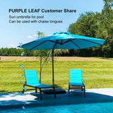 PURPLE LEAF Durable Patio Outdoor Umbrella Aluminum Round Cantilever Sun Yard Umbrellas For Pool, Deck