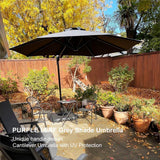 PURPLE LEAF Durable Patio Outdoor Umbrella Aluminum Round Cantilever Sun Yard Umbrellas For Pool, Deck