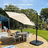 PURPLE LEAF Durable Patio Outdoor Umbrella Aluminum Round Cantilever Sun Yard Umbrellas For Pool, Deck