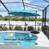 PURPLE LEAF Durable Patio Outdoor Umbrella Aluminum Round Cantilever Sun Yard Umbrellas For Pool, Deck
