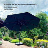 PURPLE LEAF Durable Patio Outdoor Umbrella Aluminum Round Cantilever Sun Yard Umbrellas For Pool, Deck