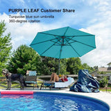 PURPLE LEAF Durable Patio Outdoor Umbrella Aluminum Round Cantilever Sun Yard Umbrellas For Pool, Deck