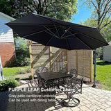 PURPLE LEAF Durable Patio Outdoor Umbrella Aluminum Round Cantilever Sun Yard Umbrellas For Pool, Deck