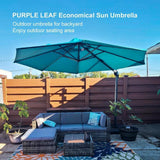 PURPLE LEAF Durable Patio Outdoor Umbrella Aluminum Round Cantilever Sun Yard Umbrellas For Pool, Deck