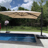 PURPLE LEAF Outdoor Sun Heavy Duty Large Cantilever Umbrella with Base