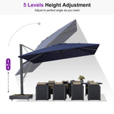 PURPLE LEAF Heavy Duty Cantilever Patio Umbrella Extra Large Outdoor Umbrella for Yard, Garden, Pool