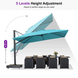 PURPLE LEAF Heavy Duty Cantilever Patio Umbrella Extra Large Outdoor Umbrella for Yard, Garden, Pool