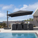PURPLE LEAF Heavy Duty Cantilever Patio Umbrella Extra Large Outdoor Umbrella for Yard, Garden, Pool