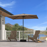 PURPLE LEAF Black Frame Outdoor Market Umbrellas Yard Tilting Patio Table Umbrella with Base