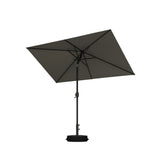 PURPLE LEAF Black Frame Outdoor Market Umbrellas Yard Tilting Patio Table Umbrella with Base