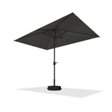 PURPLE LEAF Black Frame Tilting Market Umbrella with Lights Table Umbrella with Base Outside Patio