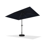 PURPLE LEAF Black Frame Tilting Market Umbrella with Lights Table Umbrella with Base Outside Patio