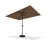 PURPLE LEAF Black Frame Tilting Market Umbrella with Lights Table Umbrella with Base Outside Patio