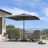 PURPLE LEAF Black Frame Tilting Market Umbrella with Lights Table Umbrella with Base Outside Patio