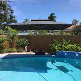 PURPLE LEAF UV50+ Fade Resistant Cantilever Umbrella, Patio Umbrellas with Base
