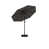 PURPLE LEAF Black Frame Outdoor Market Umbrellas Yard Tilting Patio Table Umbrella with Base