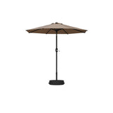 PURPLE LEAF Black Frame Outdoor Market Umbrellas Yard Tilting Patio Table Umbrella with Base